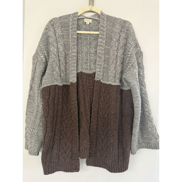 POL Sweaters - POL Color Block Open Front Cardigan